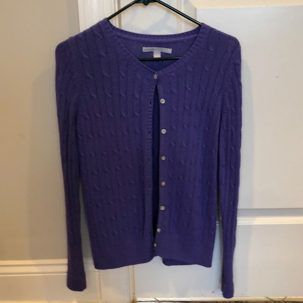 Purple cardigan